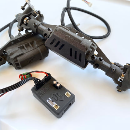 SA-10T Deluxe Axle Kit with Steering Fusion Torque Vectoring, 360 Tank Turn Capability, Front Skid Plate